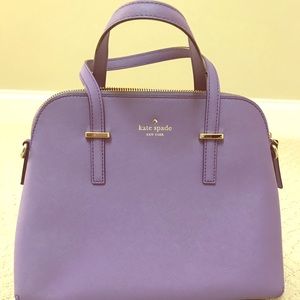 Kate spade light purple cross hatched leather bag